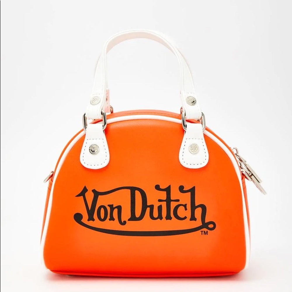 Orange & White Von Dutch Bowling Small Bag